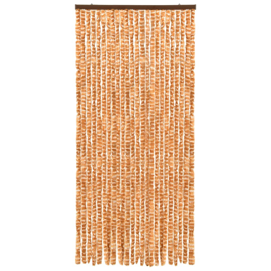 Vliegengordijn 90x220 cm chenille oker en wit 90 x 220 cm Oker en wit
