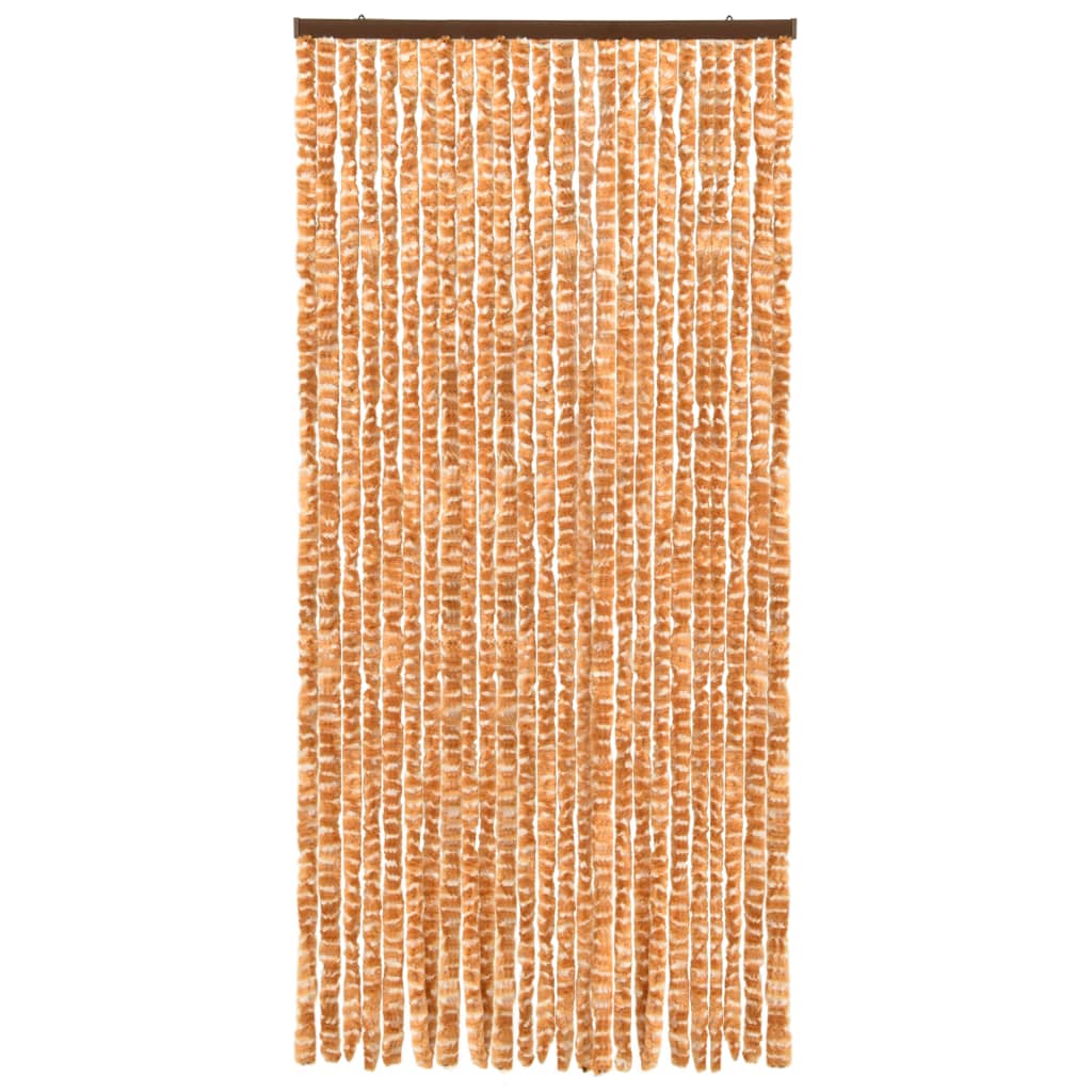Vliegengordijn 100x220 cm chenille oker en wit 100 x 220 cm Oker en wit