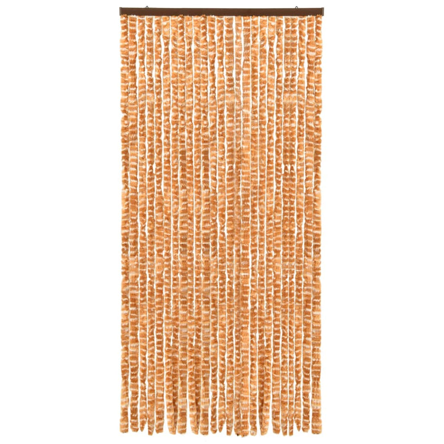 Vliegengordijn 100x220 cm chenille oker en wit 100 x 220 cm Oker en wit