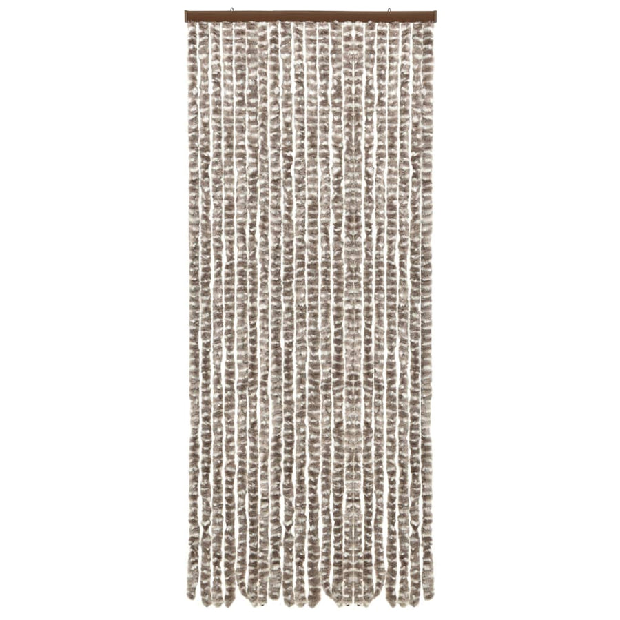 Vliegengordijn 56x185 cm chenille taupe en wit 56 x 185 cm Taupe en wit