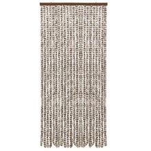 Vliegengordijn 90x220 cm chenille taupe en wit 90 x 220 cm Taupe en wit