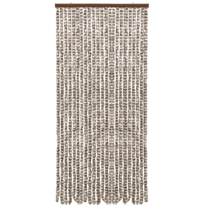 Vliegengordijn 90x220 cm chenille taupe en wit 90 x 220 cm Taupe en wit