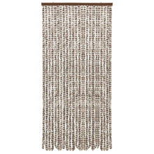 Vliegengordijn 100x220 cm chenille taupe en wit 100 x 220 cm Taupe en wit