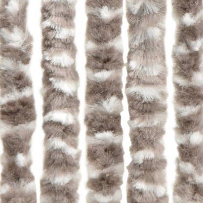 Vliegengordijn 100x220 cm chenille taupe en wit 100 x 220 cm Taupe en wit