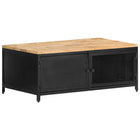 Coffee table 90x50x37 cm solid rough mango wood