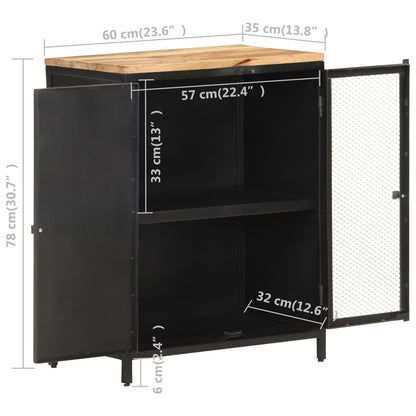 Dressoir 60x35x78 cm massief ruw mangohout