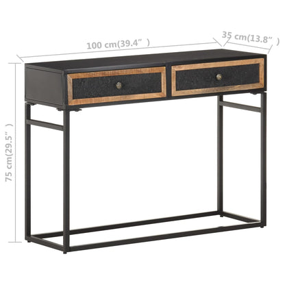 Wandtafel 100x35x75 cm massief mangohout