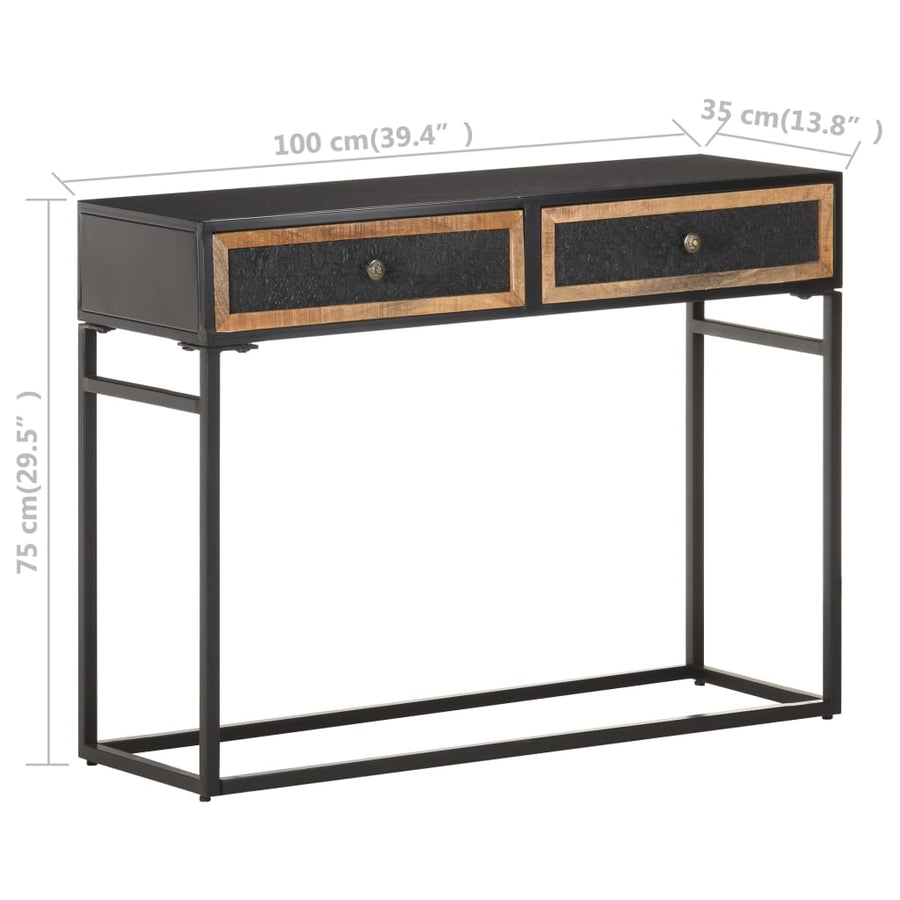 Wandtafel 100x35x75 cm massief mangohout