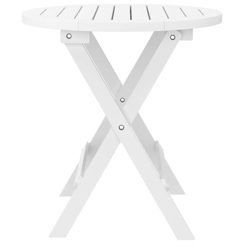 Tuintafel Inklapbaar Ø 46 Cm Massief Acaciahout Wit