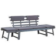 Tuinbank 190 cm massief acaciahout grijs ligbed