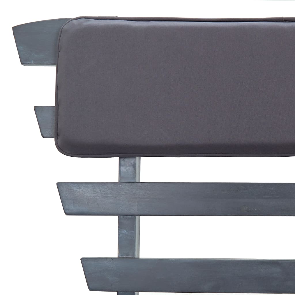 Tuinbank Met Kussens 2-In- 90 Cm Massief Acaciahout Grijs
