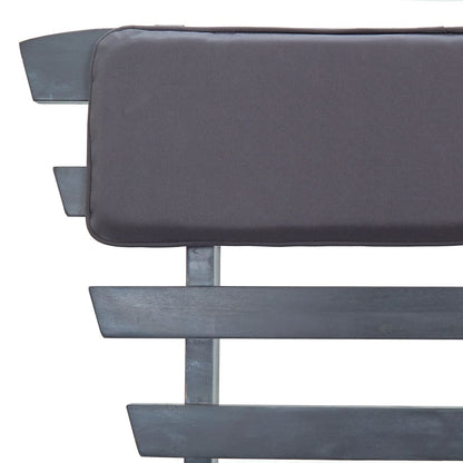 Tuinbank Met Kussens 2-In- 90 Cm Massief Acaciahout Grijs