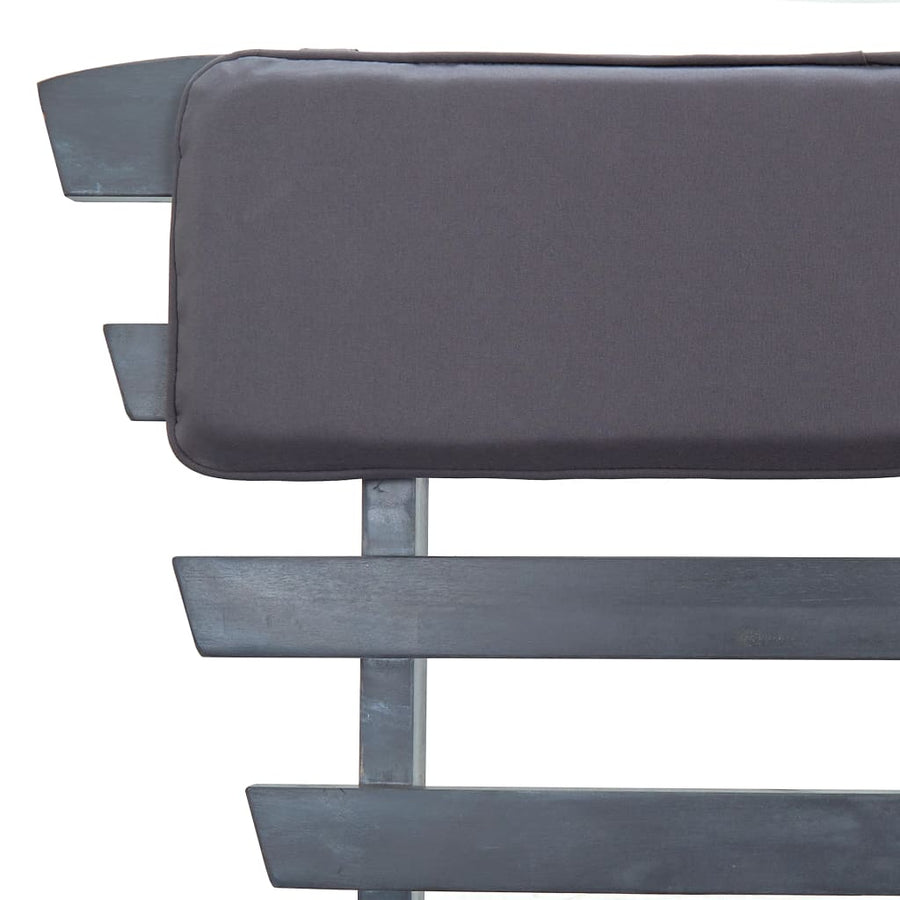 Tuinbank Met Kussens 2-In- 90 Cm Massief Acaciahout Grijs