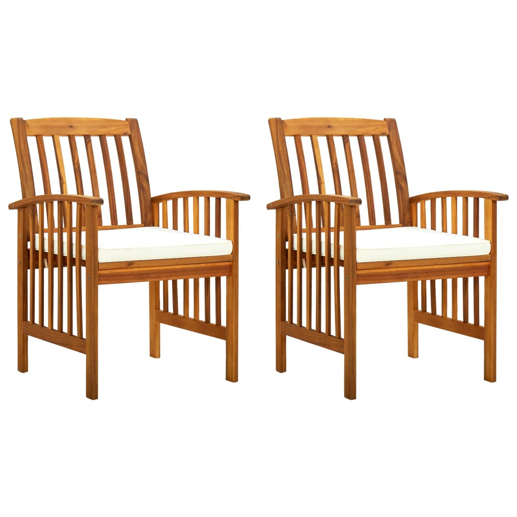 Tuinstoelen Met Kussens Massief Acaciahout 2 crème