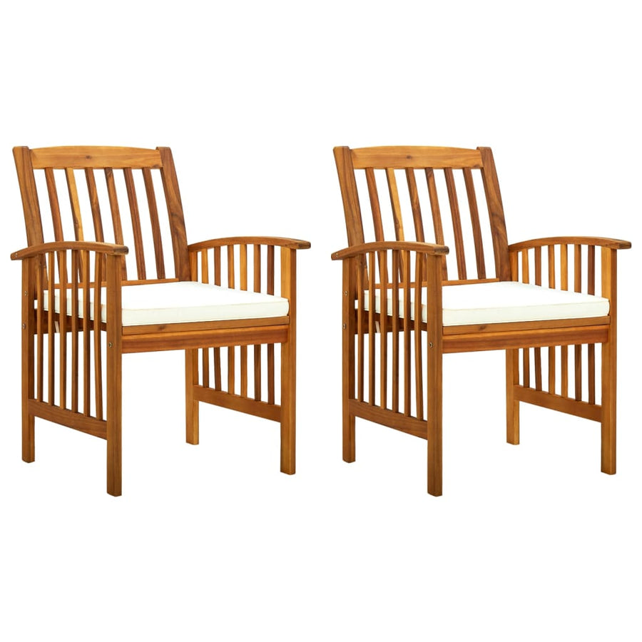 Tuinstoelen Met Kussens Massief Acaciahout 2 crème