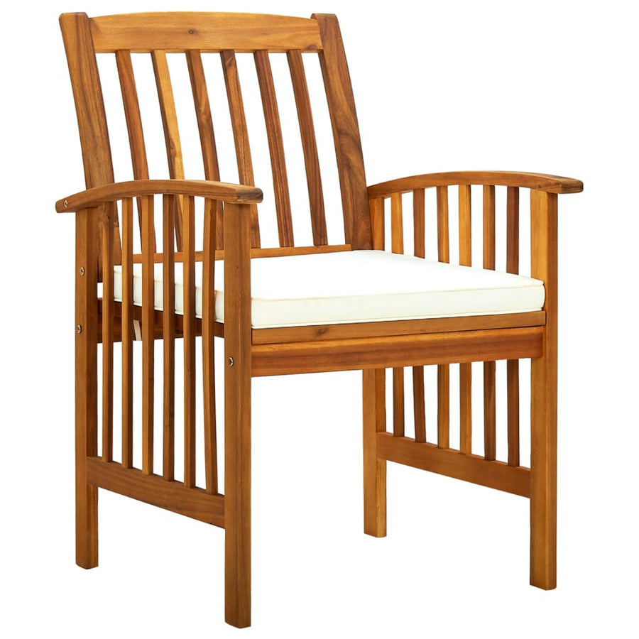 Tuinstoelen Met Kussens Massief Acaciahout 2 crème
