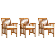 Garden chairs 3 pcs with cushions solid acacia wood
