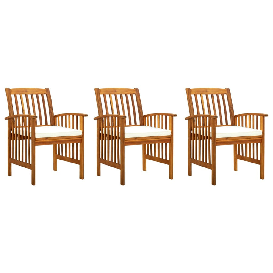 Tuinstoelen Met Kussens Massief Acaciahout 3 crème