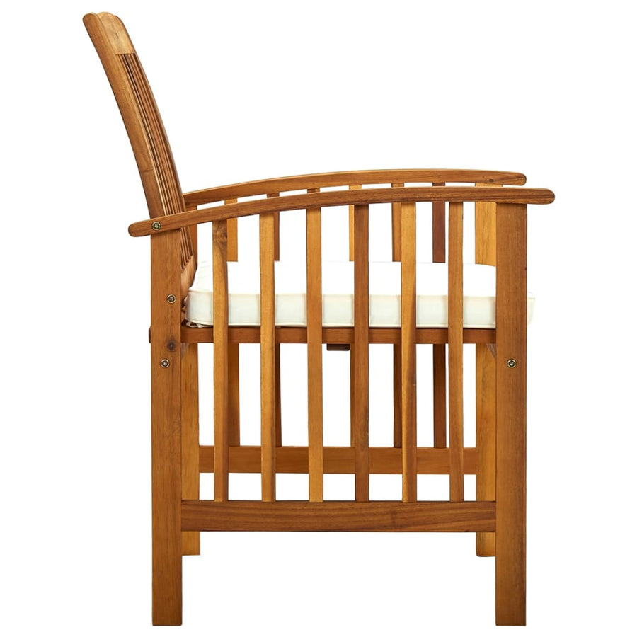 Tuinstoelen Met Kussens Massief Acaciahout 3 crème