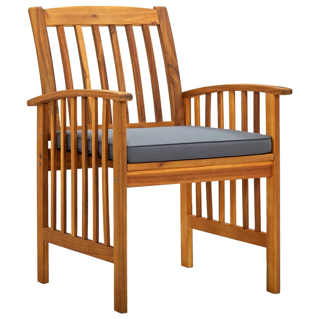 Tuinstoelen Met Kussens Massief Acaciahout 2 Donkergrijs