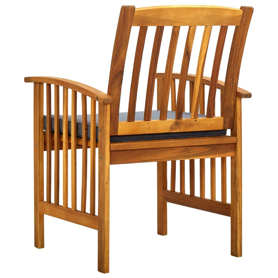 Tuinstoelen Met Kussens Massief Acaciahout 2 Donkergrijs