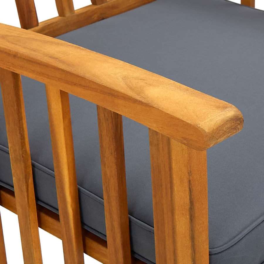 Tuinstoelen Met Kussens Massief Acaciahout 2 Donkergrijs