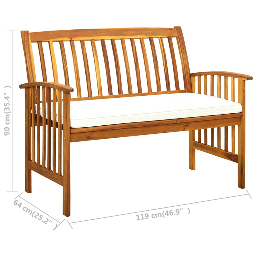 Tuinbank Met Kussen 119 Cm Massief Acaciahout