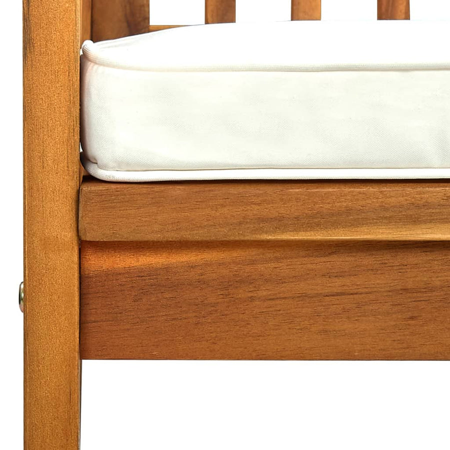 Tuinbank Met Kussen Massief Acaciahout 147 cm crème