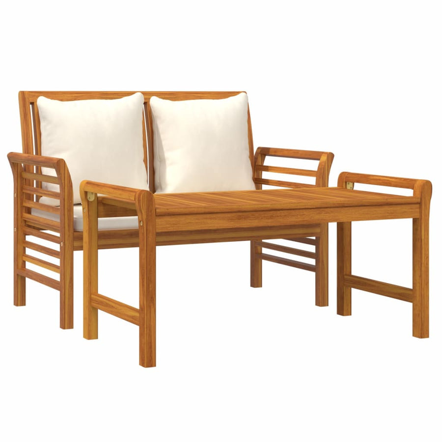 2-Delige Loungeset Met Te Kussens Massief Hout Crèmewit