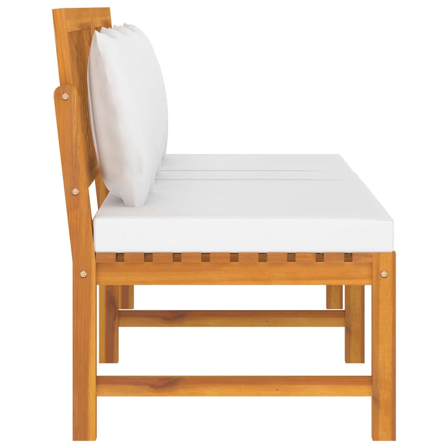 Dagbed Met Kleurig Kussen 200X60X75 Cm Massief Acaciahout crème