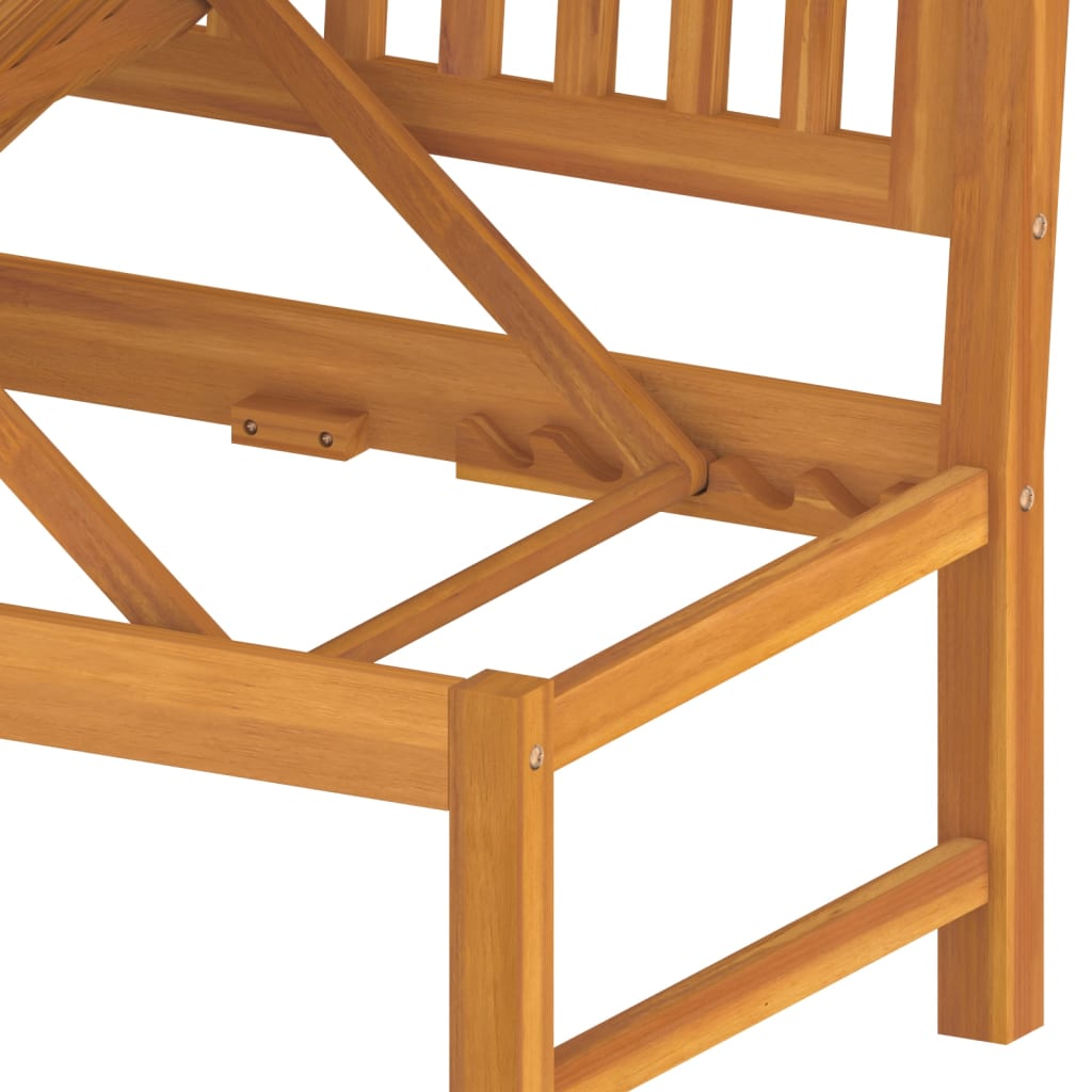 Dagbed Met Kleurig Kussen 200X60X75 Cm Massief Acaciahout crème