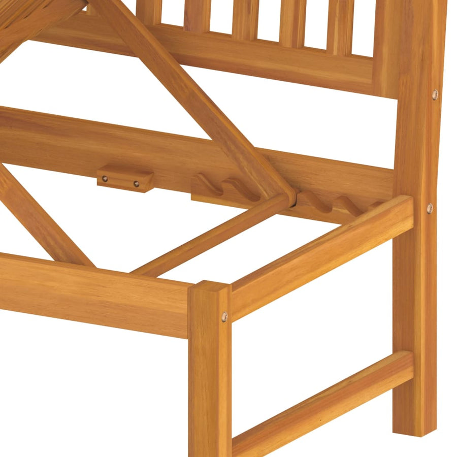 Dagbed met grijs kussen 200x60x75 cm massief acaciahout Grijs