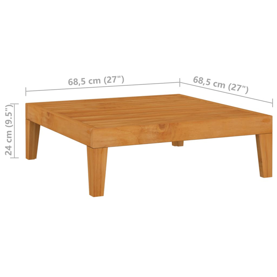 2-Delige Loungeset Met Kussens Massief Acaciahout crème hoek + Tafel
