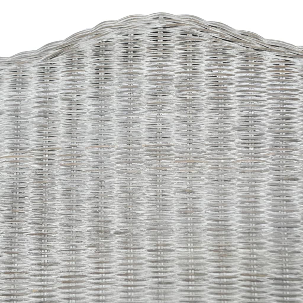 Stoel Met Kussen Natuurlijk Rattan En Linnen Grijs Fauteuil