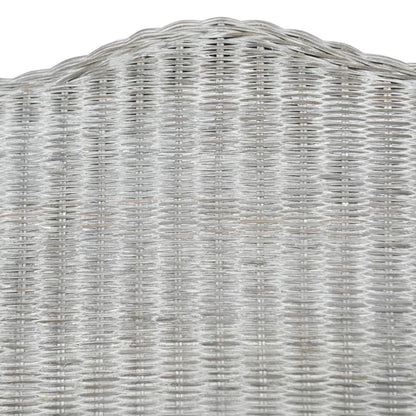 Stoel Met Kussen Natuurlijk Rattan En Linnen Grijs Fauteuil