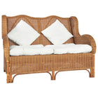 Bank 2-zits poly rattan linnen lichtbruin 120x84x90,5 cm
