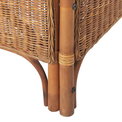 Bank 2-Zits Natuurlijk Rattan En Linnen Lichtbruin Tweezitsbank