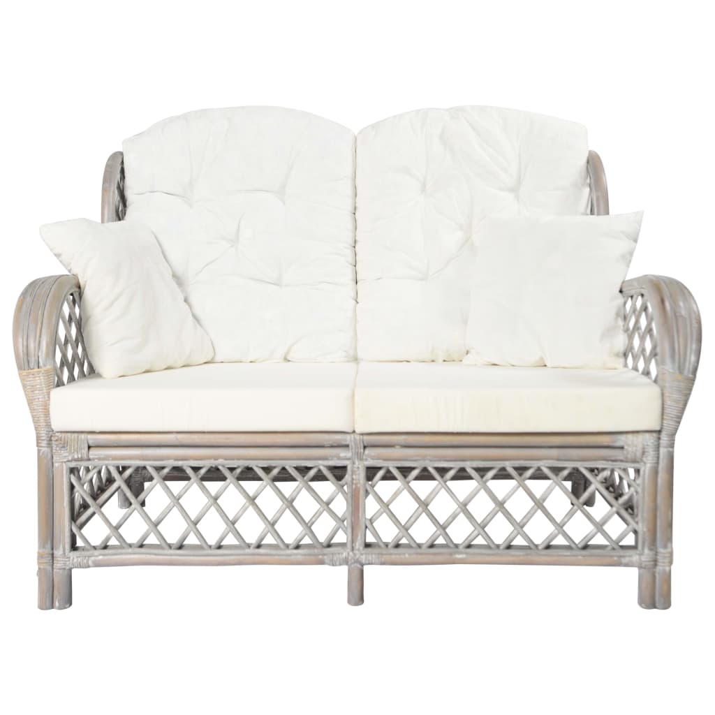 Rattan Grijs Tweezitsbank