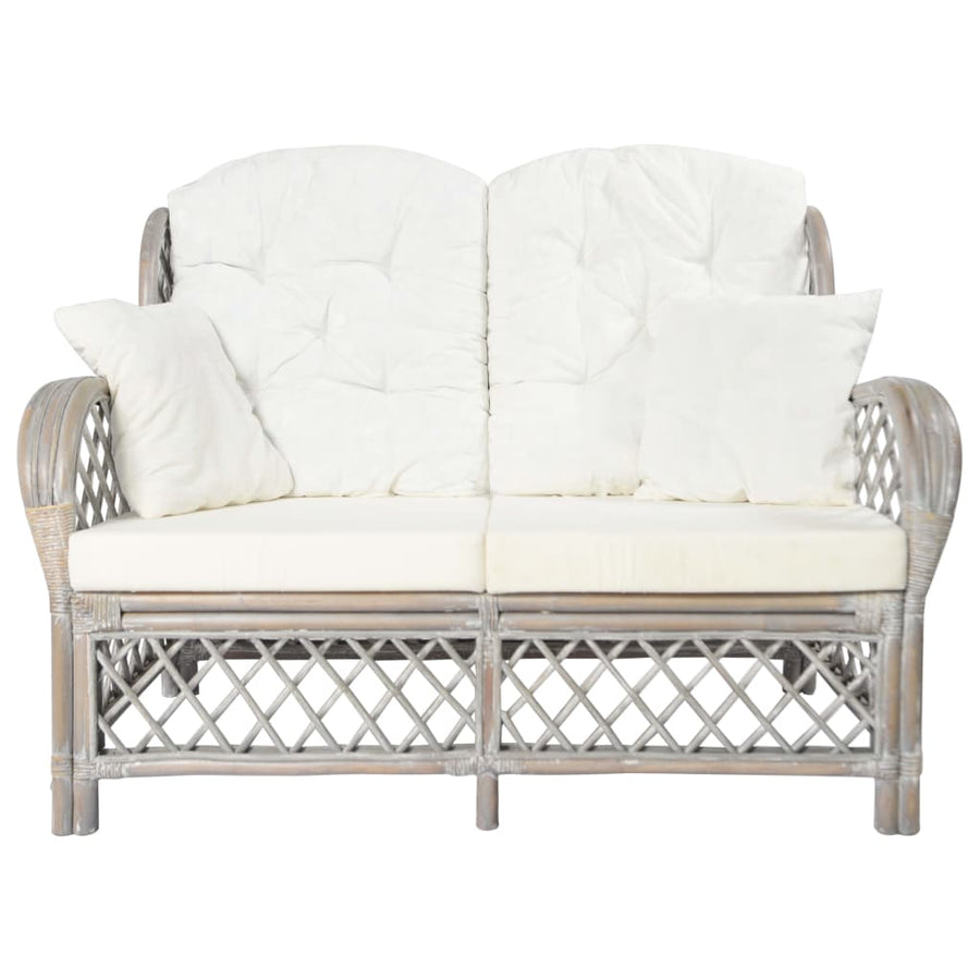Rattan Grijs Tweezitsbank