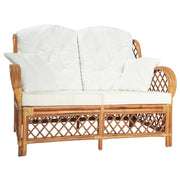 Two-seater Sofa Poly Rattan light brown