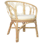Dining chair with cushion natural Poly Rattan and linen