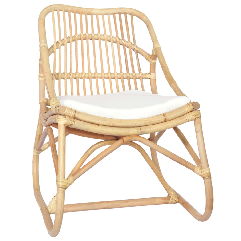 Stoel Rattan En Linnen Naturel