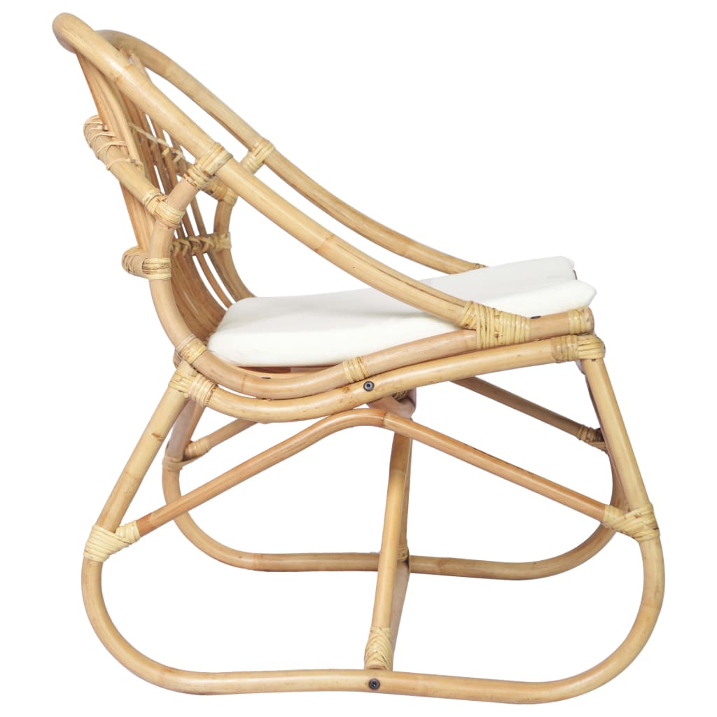 Stoel Rattan En Linnen Naturel