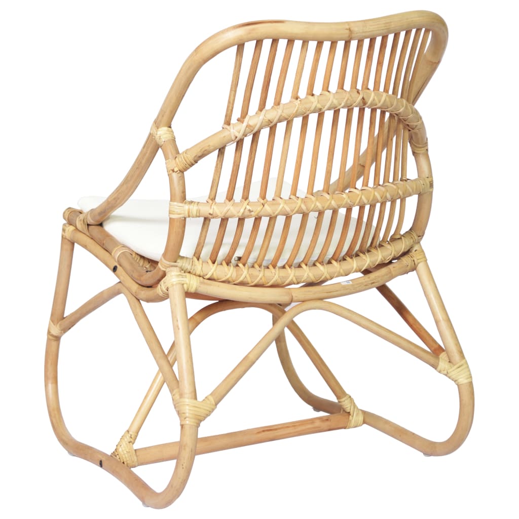 Stoel Rattan En Linnen Naturel