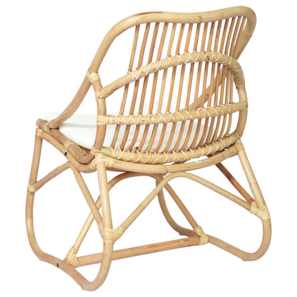 Stoel Rattan En Linnen Naturel