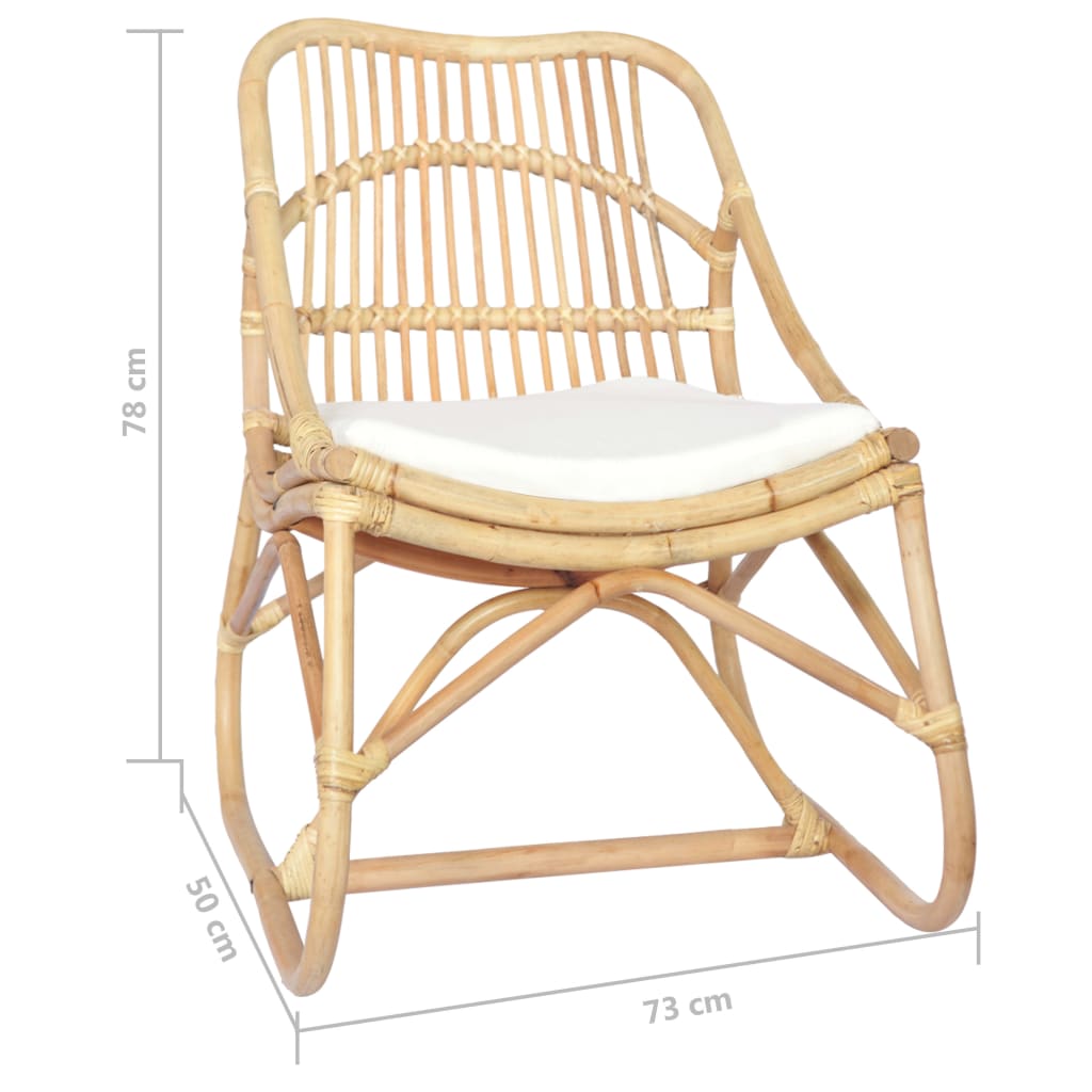Stoel Rattan En Linnen Naturel