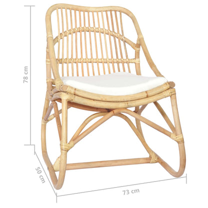 Stoel Rattan En Linnen Naturel