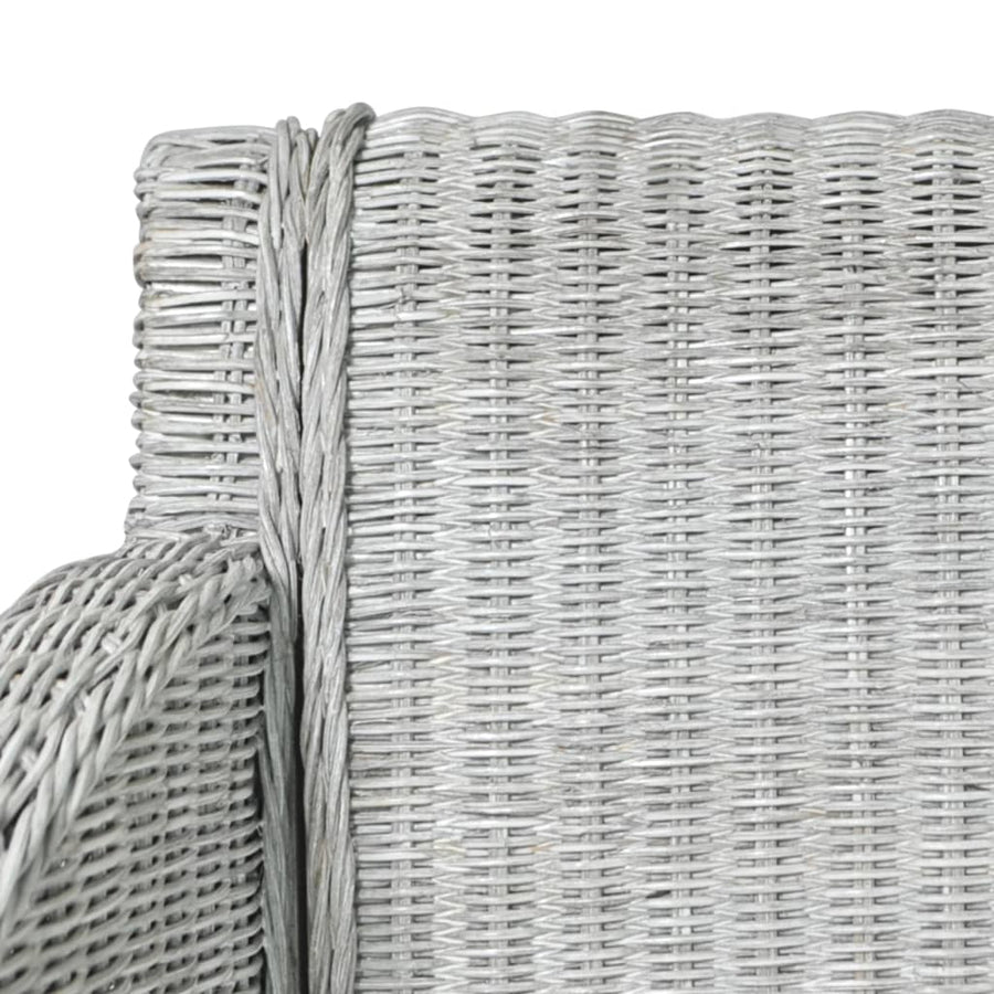 Eetkamerstoel Met Kussen Natuurlijk Rattan 1 Grijs