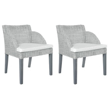 Eetkamerstoelen Met Kussens Natuurlijk Rattan 2 Grijs