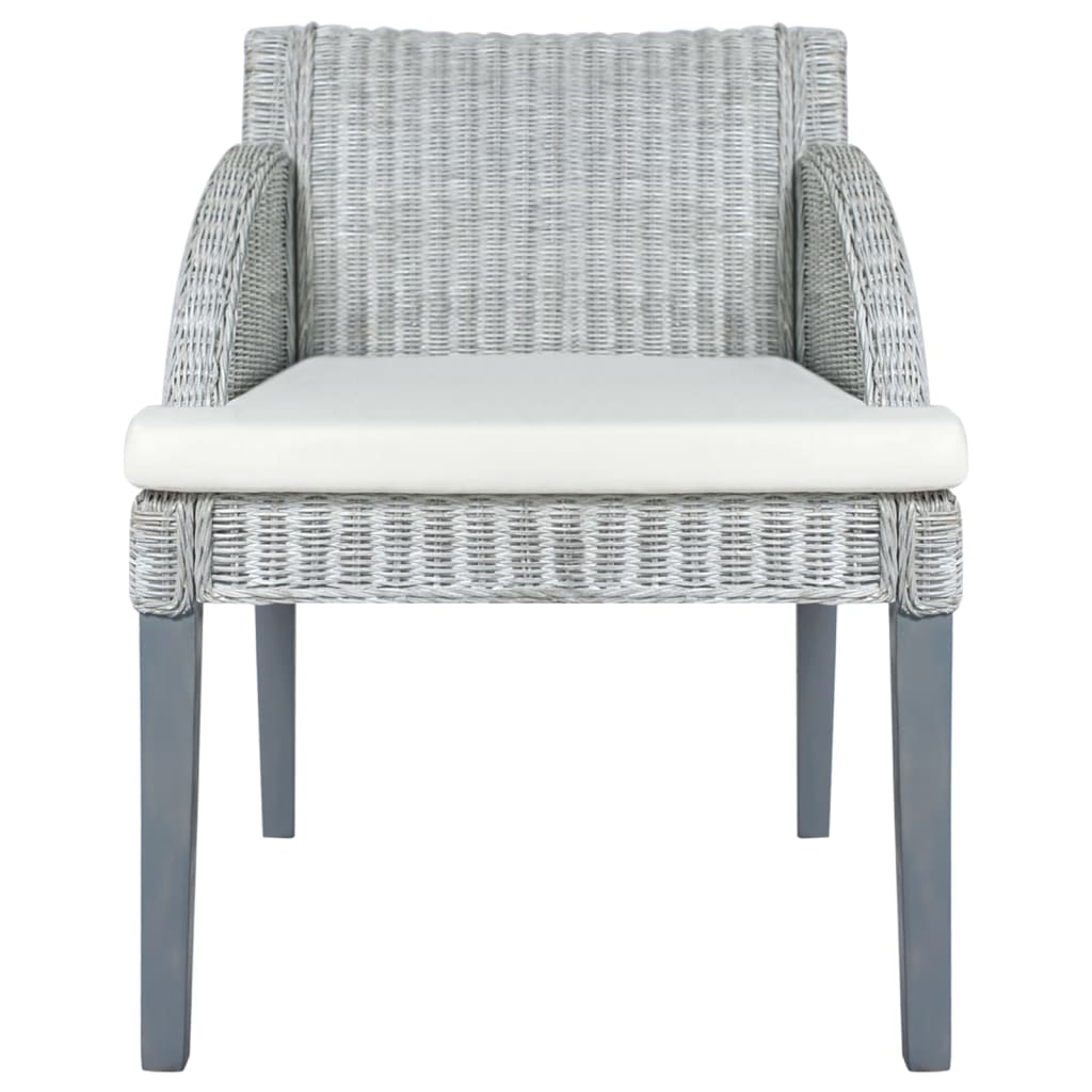 Eetkamerstoelen Met Kussens Natuurlijk Rattan 2 Grijs